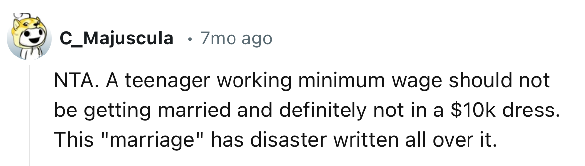 “This marriage has disaster written all over it.”