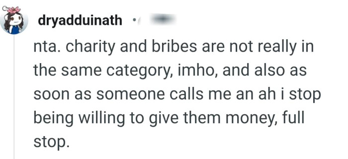 Charity and bribes