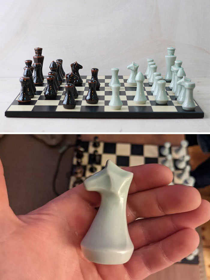 I Got A Unique Chess Set For My Birthday, Designed And Made By A Potter Friend. I Think They Are Stunning