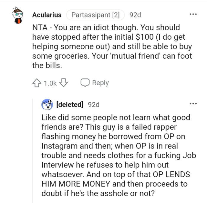 OP's mutual friend can go ahead and foot the bills