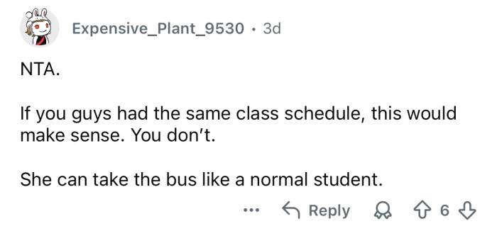 She can take the bus.