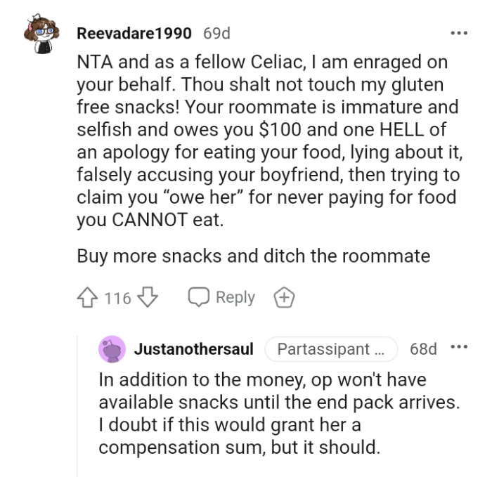OP's roommate is clearly immature and selfish and owes her $100.