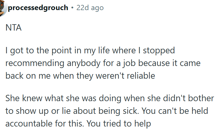 OP can't be held accountable for this.