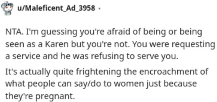 You're not in the wrong for advocating for your rights.