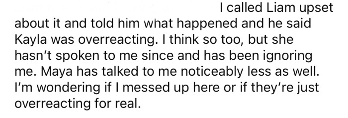 Now the OP is wondering if she messed up here.