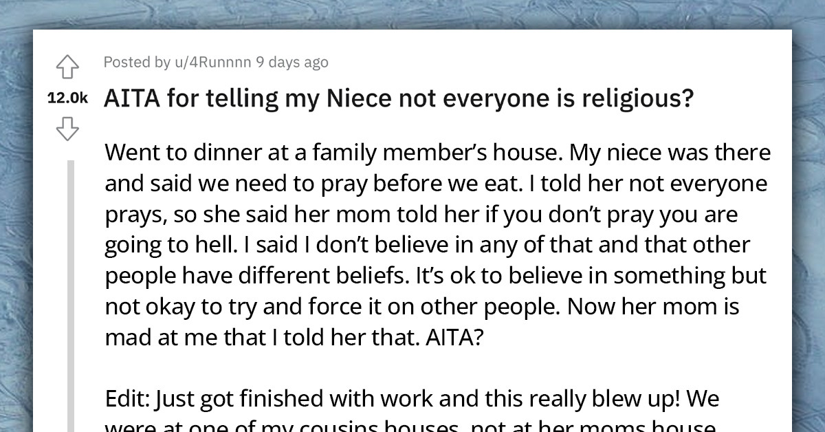 Redditor Under Fire For Teaching 6-Year-Old Niece About Religious Diversity