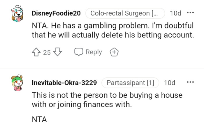 Another Redditor who doesn't believe the OP's partner will delete the account