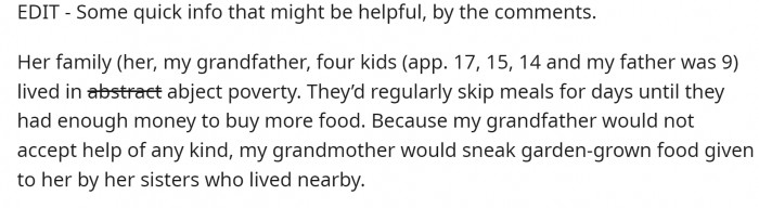 OP shared some stories to give context to the whole matter: