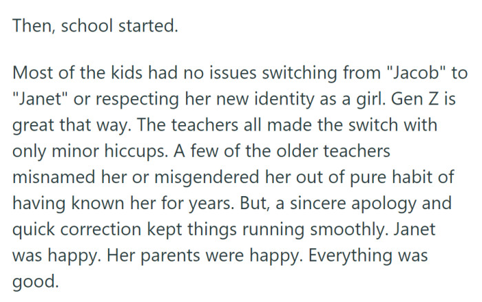 School started, and the transition from 