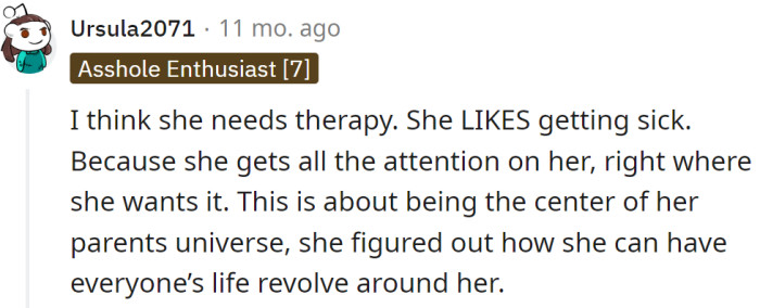 Maybe the daughter needs therapy