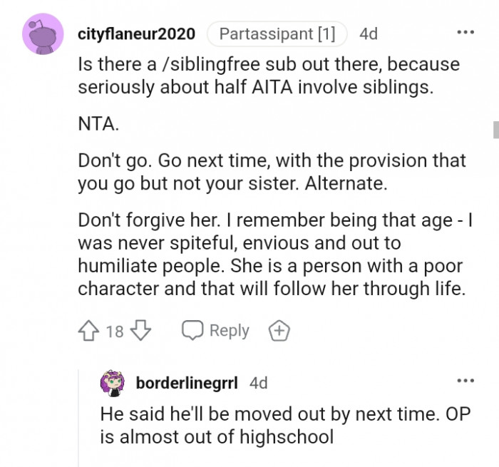 She is a poor person with poor character