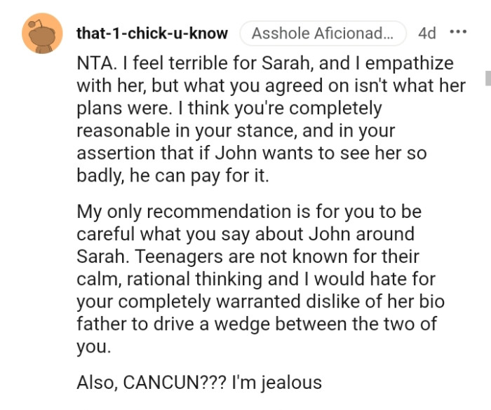 This Redditor recommends for the OP to be careful