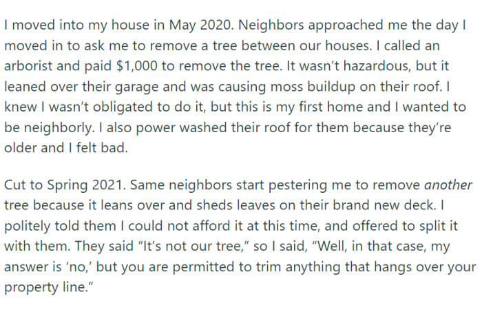 OP moved into a new house