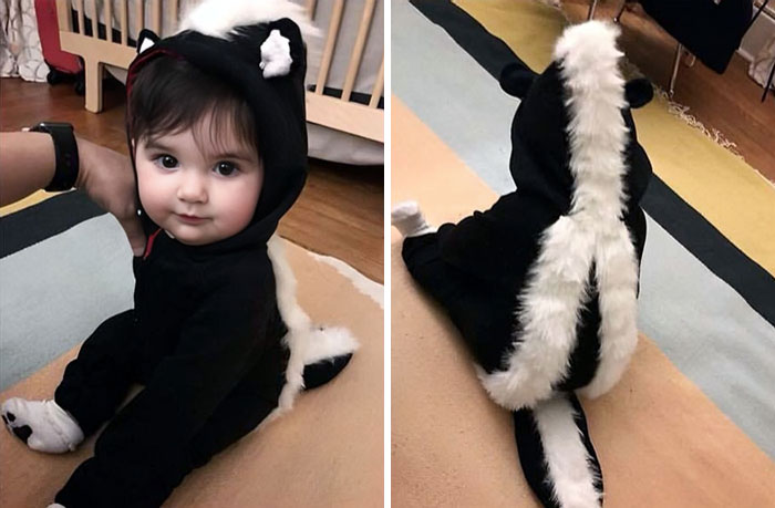 49. My Best Friend Handmade A Skunk Costume For My Kid’s First Halloween