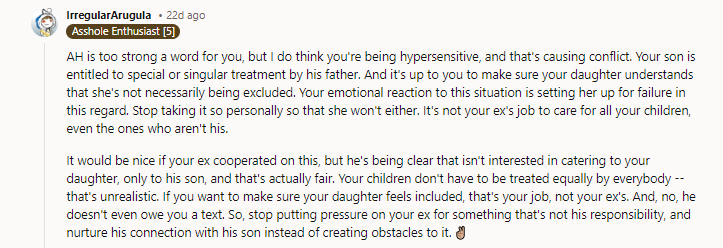 So, stop putting pressure on your ex.