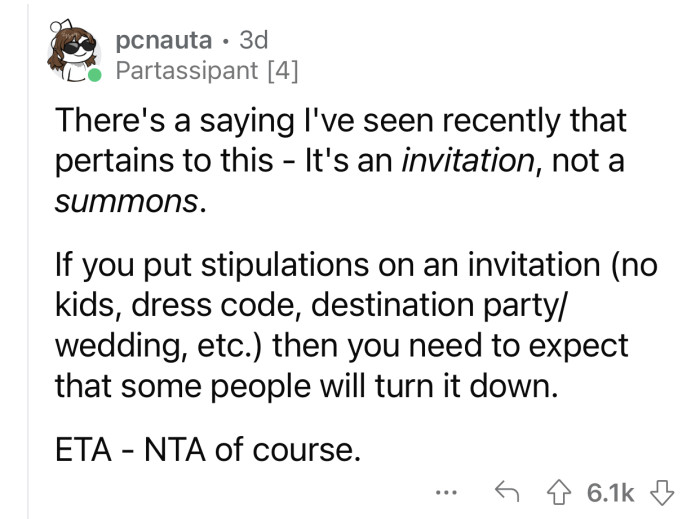 There's a huge difference between an invitation and a summons.