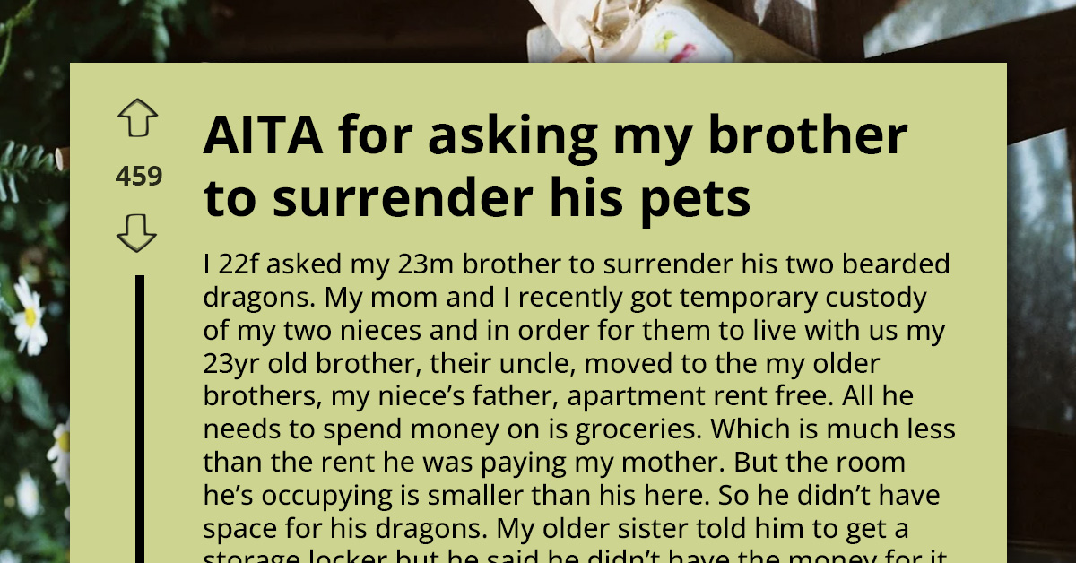 Overwhelmed Lady Wonders If She's the AH for Asking Her Brother to Surrender His Pets