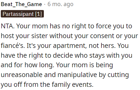 OP has every right to refuse to host his sister without his fiancé's consent.
