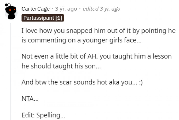 The fact that the girl was much younger than him too...