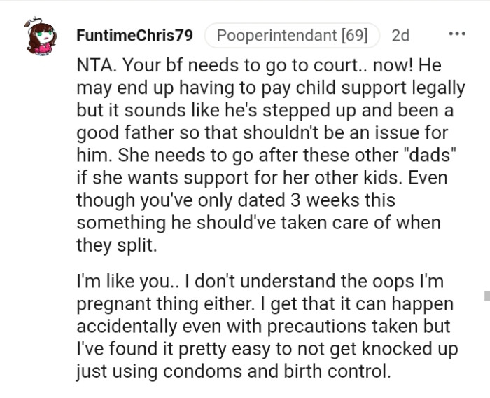 The OP's boyfriend needs to go to court