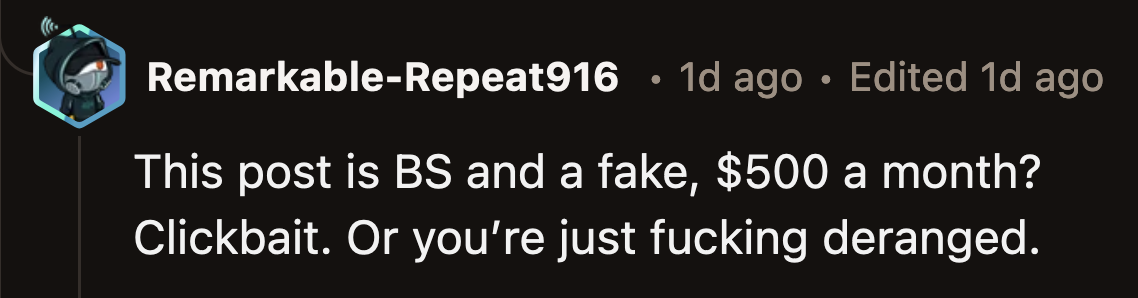 Could the post be rage-bait? Is OP just scum of the earth?