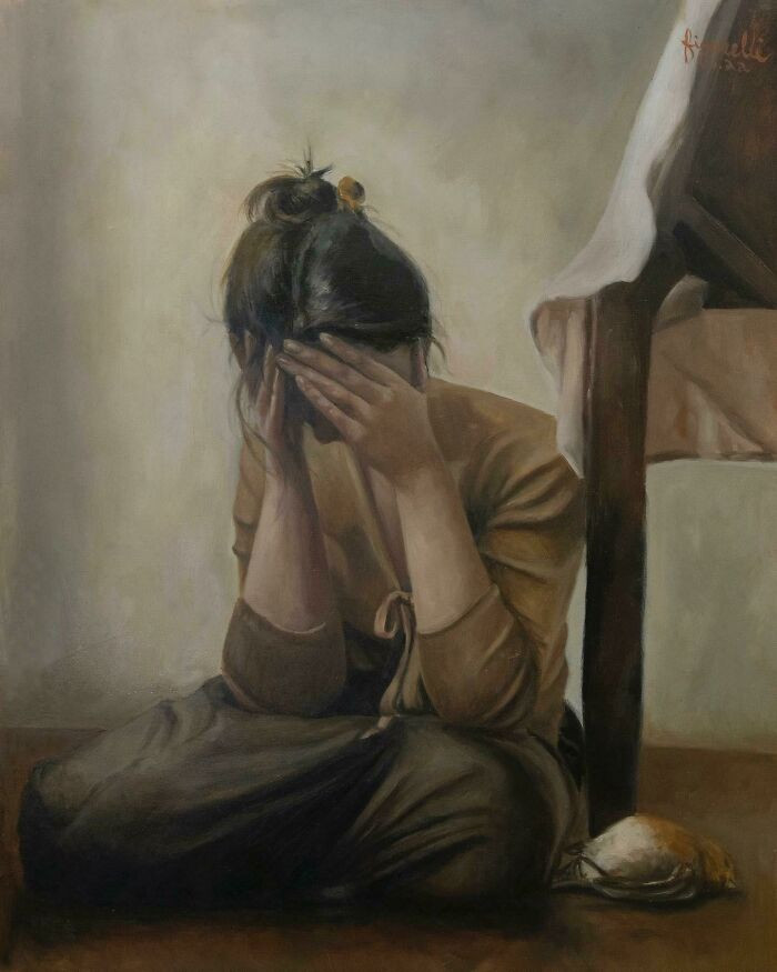 15. I Made An Oil Painting Showing How It Felt To Lose My Dog Of 15 Years