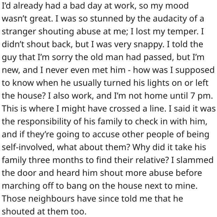 The stranger began abusing her.