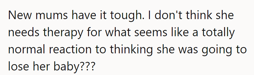 Tough as nails, those new moms! Therapy for superhero training, anyone?