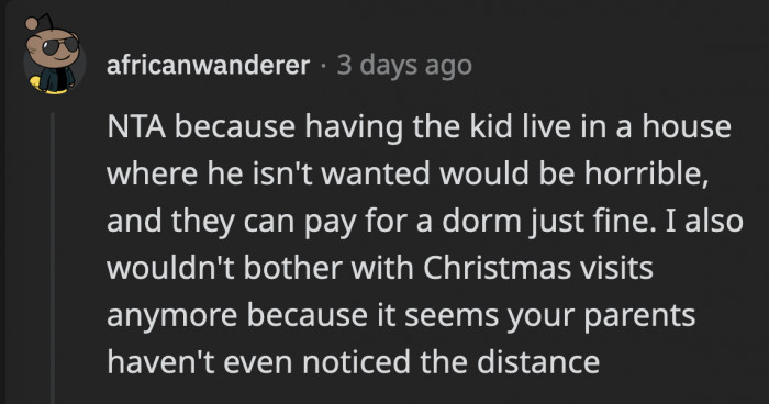 This Redditor reasoned out his vote and suggested that it might not be worth it to have a relationship with OP’s family anymore.
