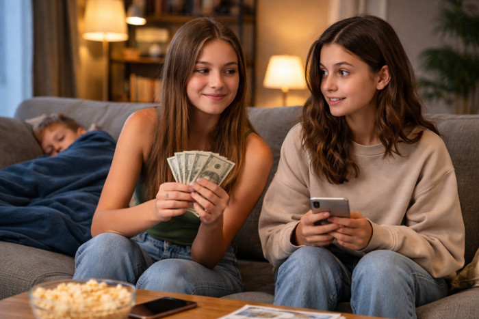 When asked, the daughter admitted she kept the extra money as “commission” for arranging the sitter.