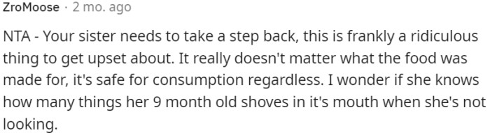 OP's sister overreacted