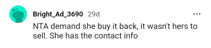 It was not hers to sell