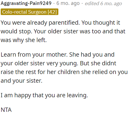 It's good that OP is leaving.