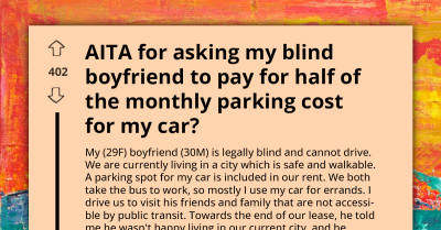 Lady Calls Out Her "Legally Blind" Boyfriend For Refusing To Help With The Monthly Parking Cost Of Her Car