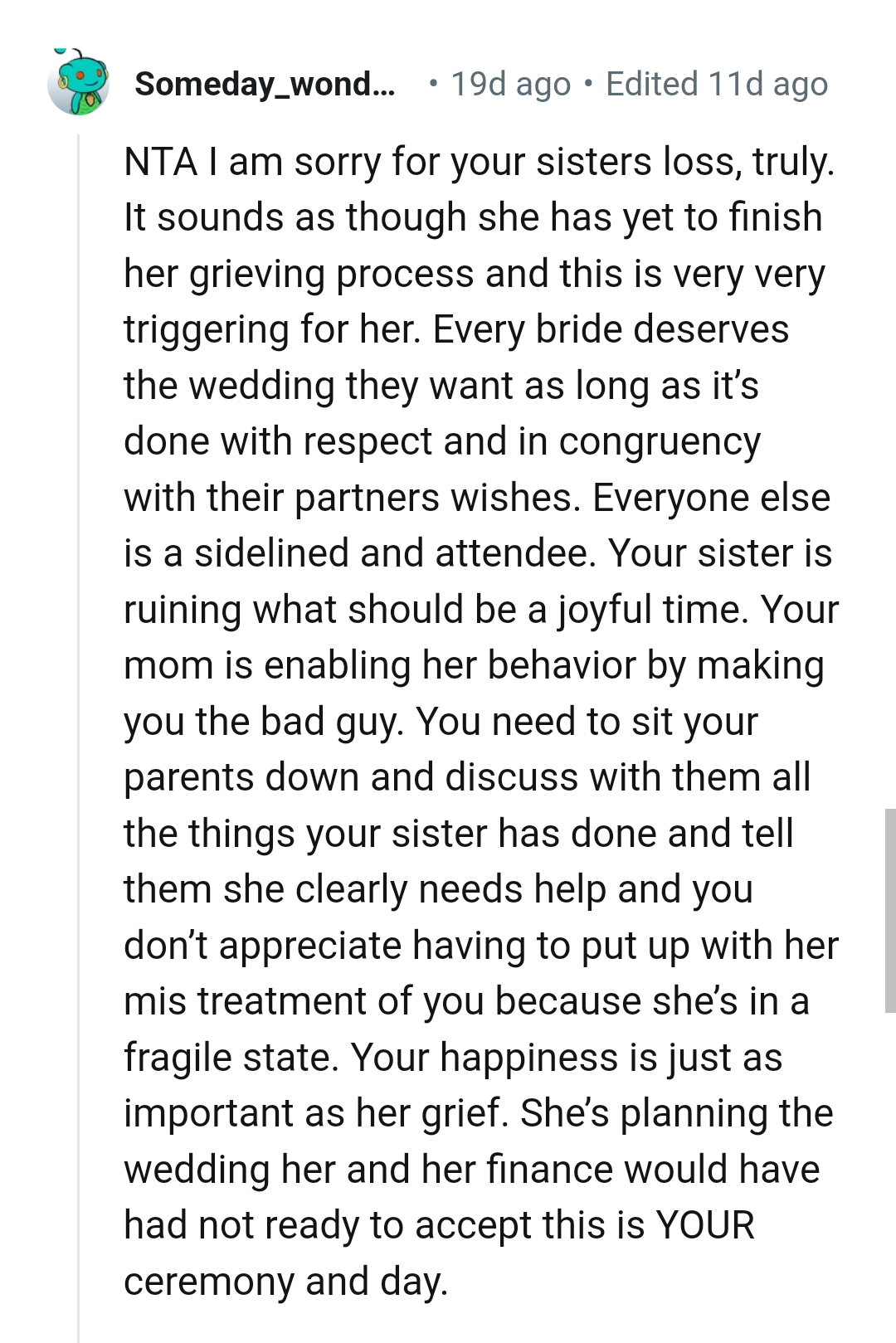 OP's mom is enabling her sister's behavior