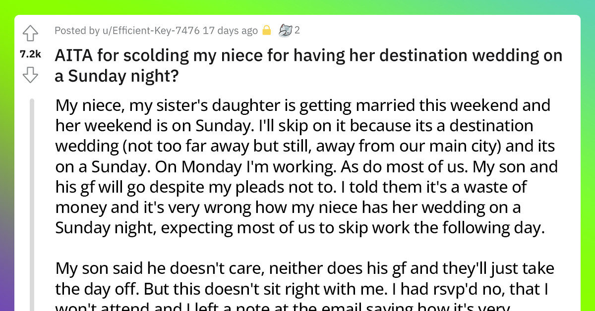 Readers Are In Disbelief After An Encounter With A "Guestzilla" Who Told The Bride She Should Have Her Wedding On A Different Day To Fit Her Schedule