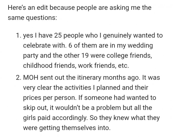 OP further made some clarifications on the most asked questions in the comments