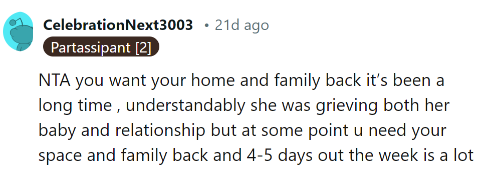 Home is not a timeshare. Time for a guest check-out.