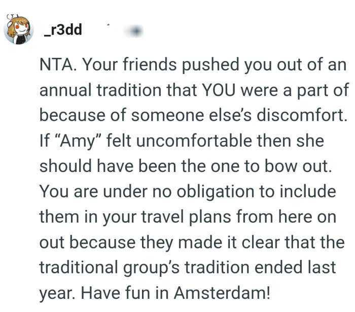 The OP is under no obligation to include her friends
