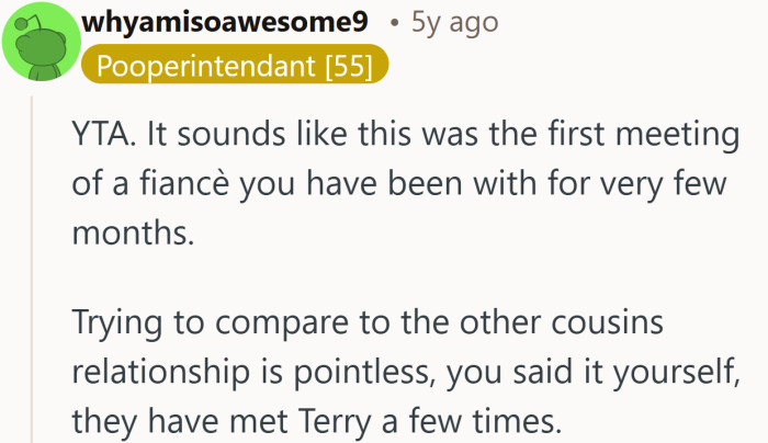 A new engagement does not erase the fact that the family barely knew her.