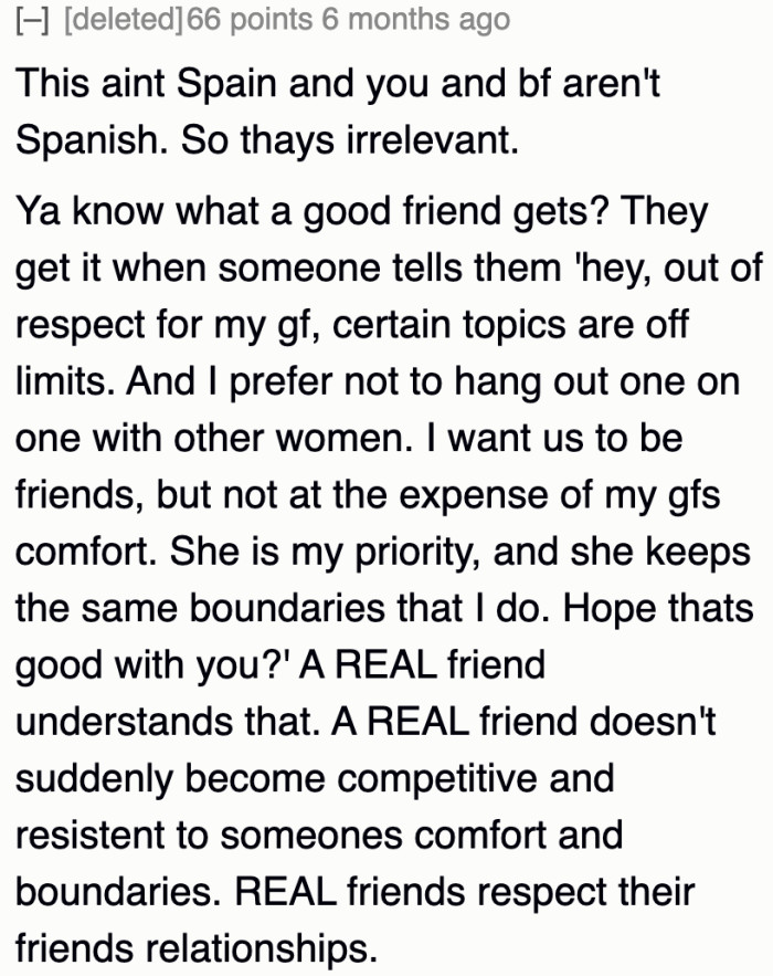 One user suggests a script for the boyfriend.