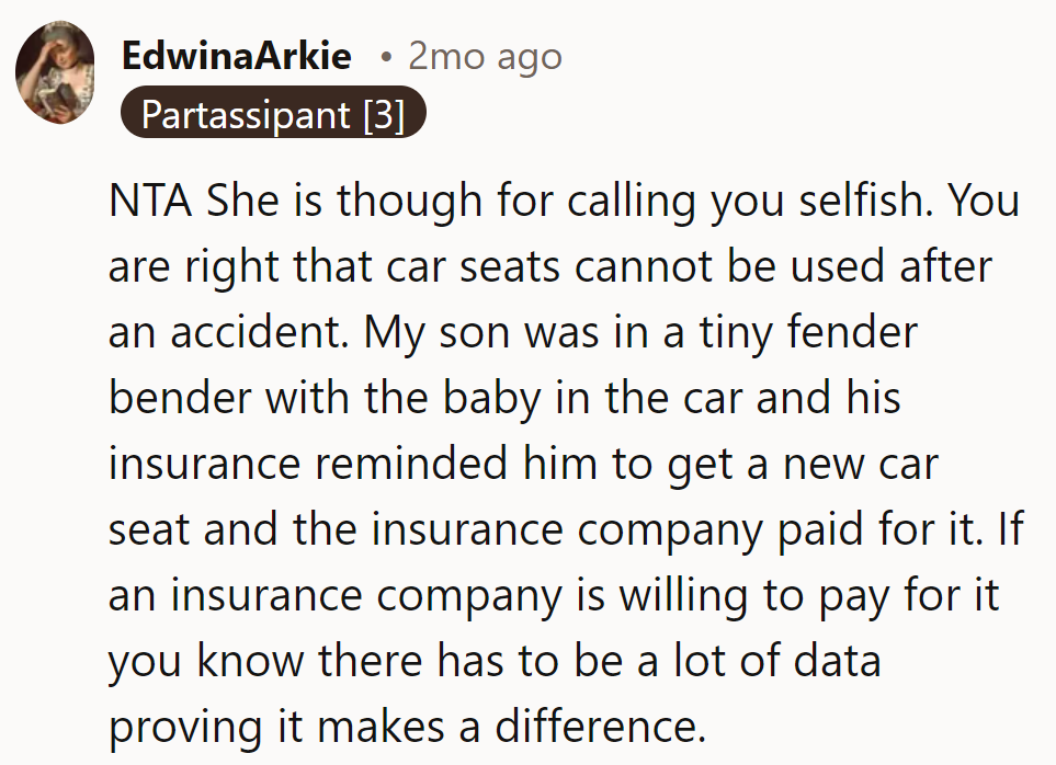 Guess she missed the memo: safety first, not dumpster diving. Maybe next time she'll prioritize car seats over name-calling.