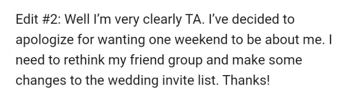 The verdict from the Reddit community was a hard pill for OP to swallow