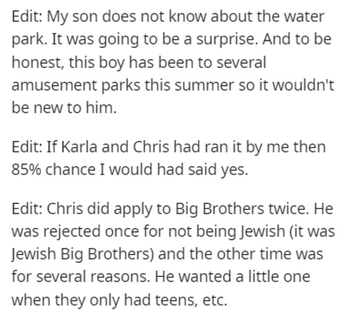 OP provided a lot of edits, answering the questions asked by other Redditors in the comments