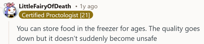 A freezer truth bomb that quietly reminds everyone the real enemy is texture, not time.