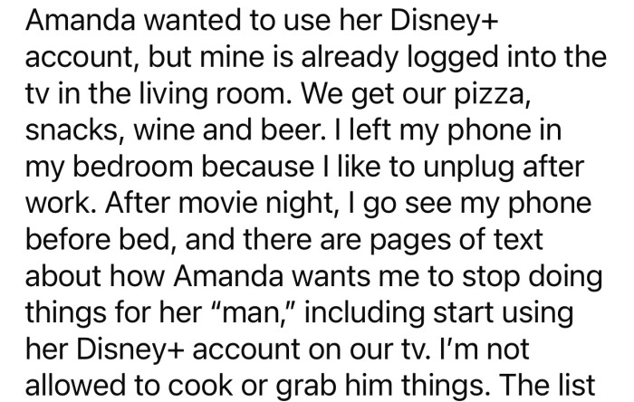 OP's phone was in her bedroom, so she couldn't read the texts right as the roommate's GF sent them.