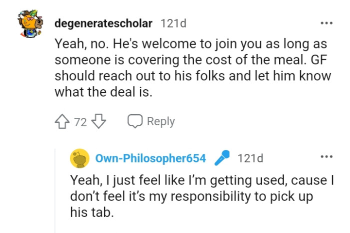 As long as someone is covering the cost of the meal