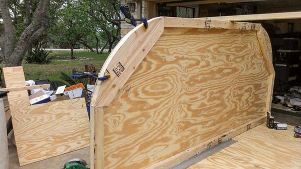 This is how the sides were coming along once he got them up.