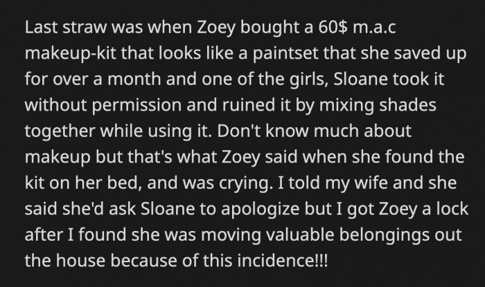 OP didn't want to take any chances and installed a lock on Zoey's door.