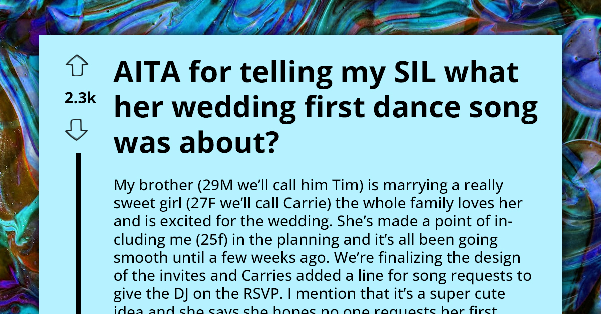 Woman Faces Backlash for Trying To Prevent SIL's Embarrassing Wedding Song Mistake